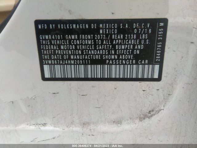 3VWB67AJ4HM209111 Volkswagen Jetta 1.4t Se