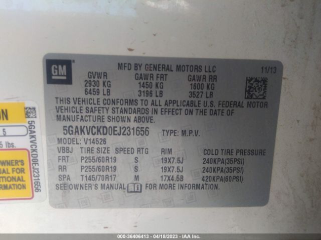 5GAKVCKD0EJ231656 Buick Enclave Premium