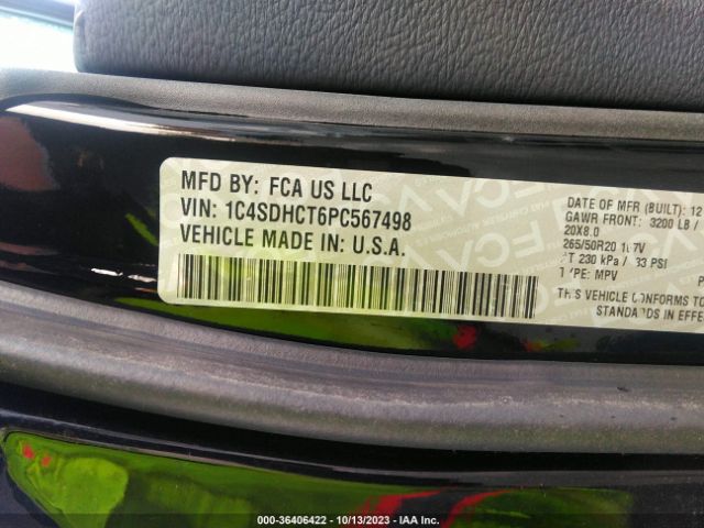 1C4SDHCT6PC567498 Dodge Durango R/t Plus