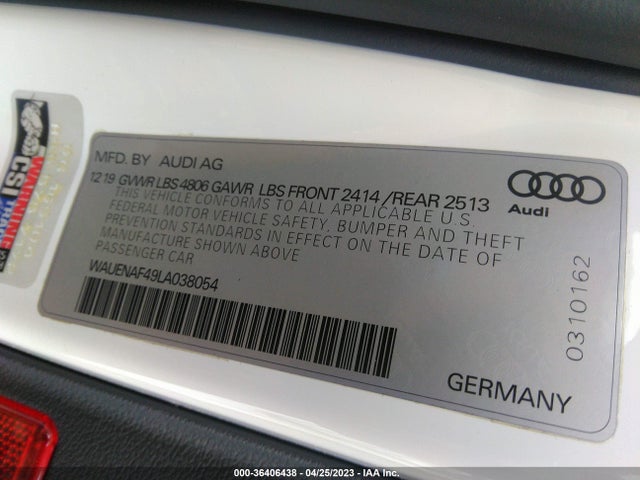 WAUENAF49LA038054 Audi A4 Premium Plus