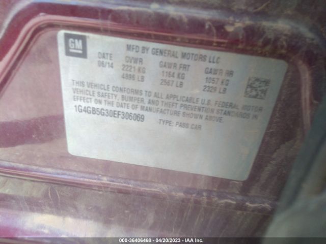 1G4GB5G30EF306069 Buick Lacrosse Leather