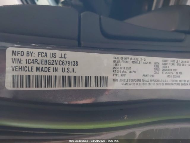 1C4RJEBG2MC679138 Jeep Grand Cherokee Limited