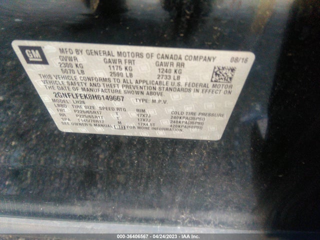 Chevrolet EQUINOX LT 2017 2GNFLFEK8H6149667 Image 10