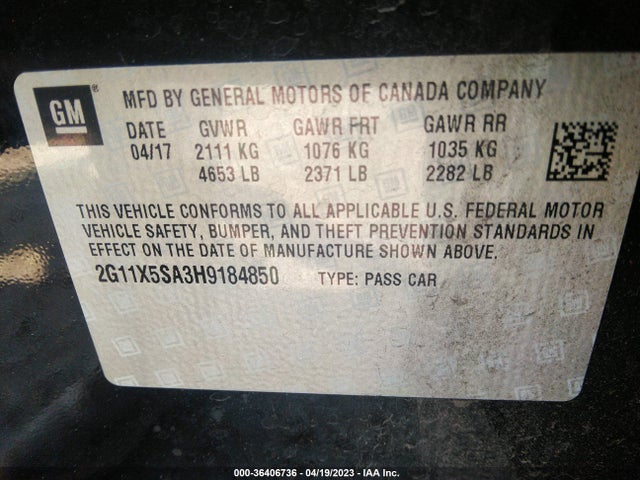 Chevrolet IMPALA LS 2017 2G11X5SA3H9184850 Image 10