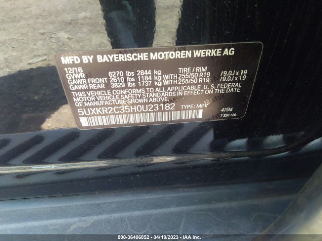 5UXKR2C35H0U23182 BMW X5 Sdrive35i