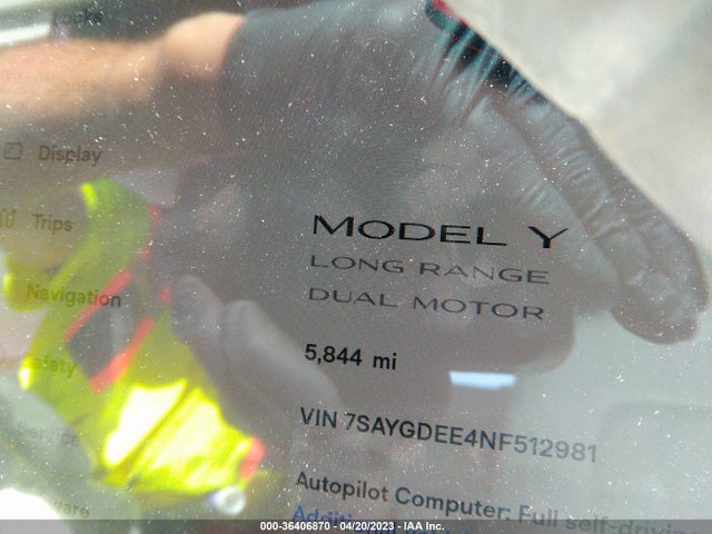7SAYGDEE4NF512981 Tesla Model Y Long Range