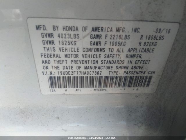 19UDE2F77HA007862 Acura Ilx W