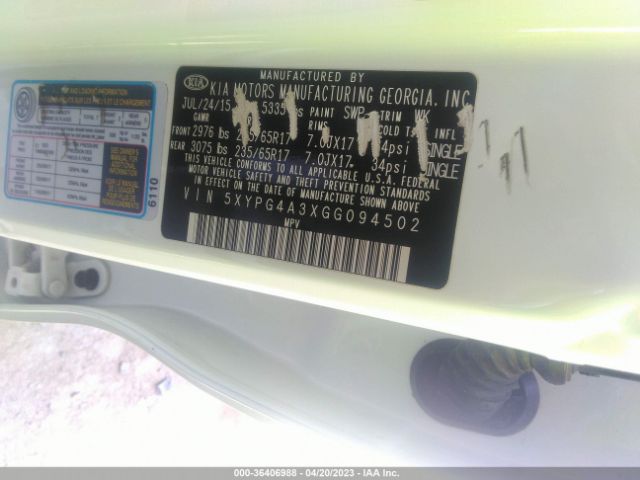 5XYPG4A3XGG094502 KIA SORENTO LX
