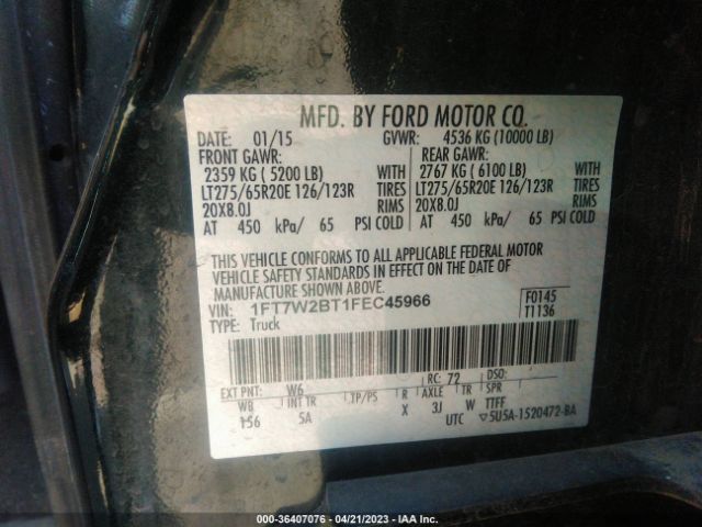 1FT7W2BT1FEC45966 Ford Super Duty F-250 Srw Lariat/platinum