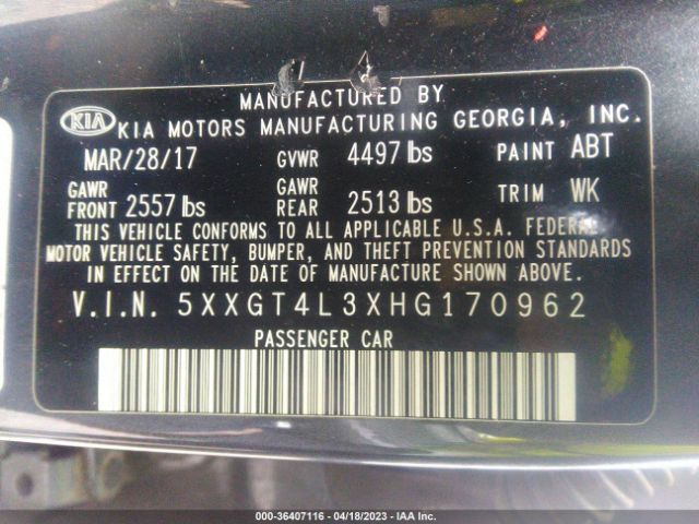 5XXGT4L3XHG170962 KIA Optima Lx