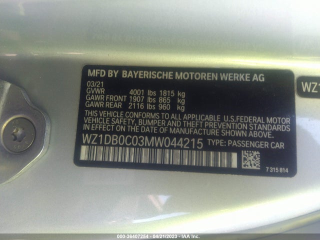 2021 Toyota Supra, VIN: WZ1DB0C03MW044215
