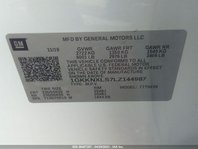 1GKKNXLS7LZ144987 GMC Acadia Denali