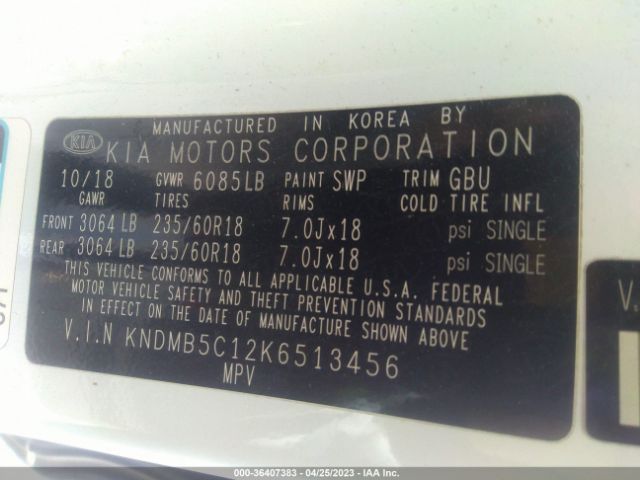 KNDMB5C12K6513456 KIA SEDONA EX
