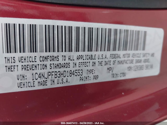 Jeep Patriot Latitude 2017 1C4NJPFB3HD184553 Image 11