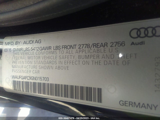 WAUFGAFC9GN015703 Audi A6 3.0t Premium Plus