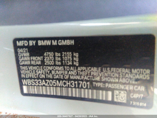 BMW M4 Competition 2021 WBS33AZ05MCH31701 Image 9