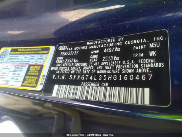 5XXGT4L35HG160467 KIA Optima Lx