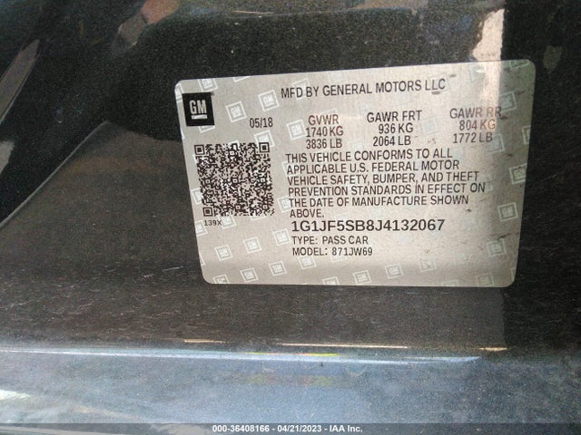Chevrolet Sonic Premier 2018 1G1JF5SB8J4132067 Image 9