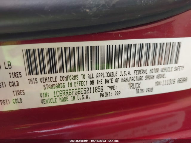RAM 1500 Tradesman 2014 1C6RR6FG6ES211856 Image 10