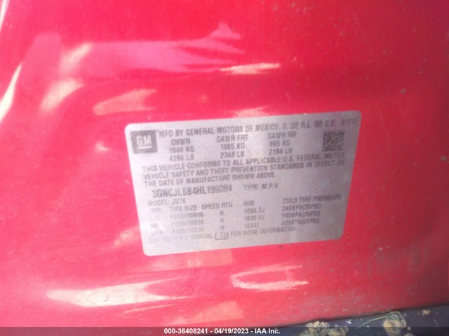 Chevrolet Trax Lt 2017 3GNCJLSB4HL199084 Image 9