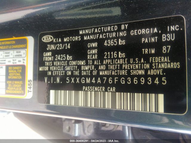 5XXGM4A76FG369345 KIA Optima Lx