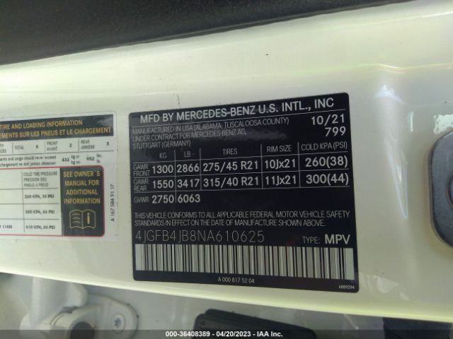 4JGFB4JB8NA610625 Mercedes-Benz Gle Gle 350