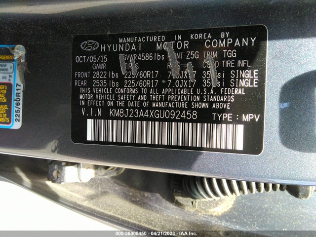 Hyundai TUCSON SE 2016 KM8J23A4XGU092458 Image 11