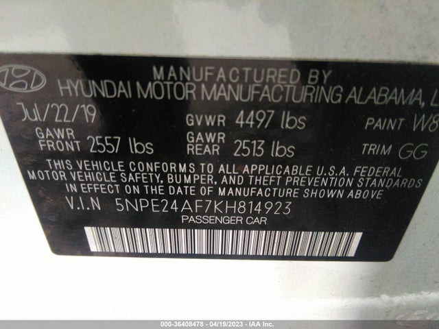 Hyundai SONATA SE 2019 5NPE24AF7KH814923 Image 9