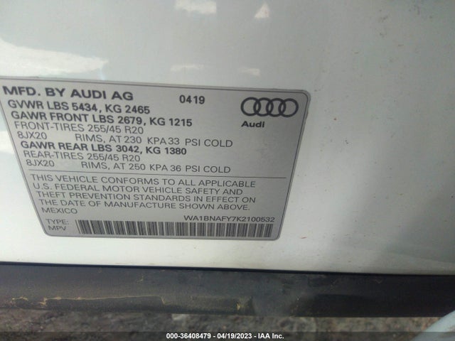 WA1BNAFY7K2100532 Audi Q5 Premium Plus