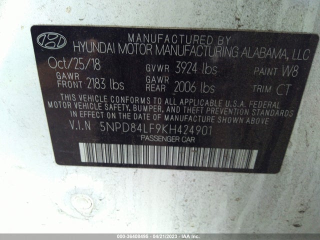 Hyundai ELANTRA SEL 2019 5NPD84LF9KH424901 Image 9