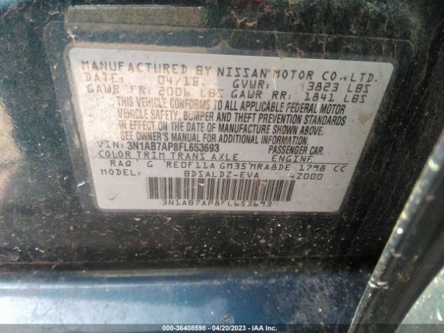 3N1AB7AP8FL653693 Nissan Sentra Sr/sl/s/sv/fe+ S