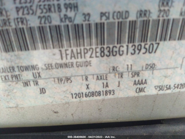 Ford TAURUS SEL 2016 1FAHP2E83GG139507 Image 10