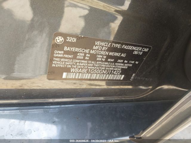 WBA8E1G50GNU11422 BMW 3 Series 320i