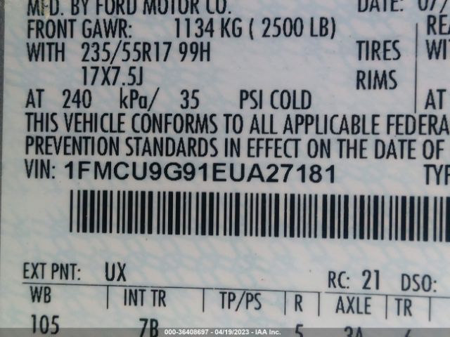 1FMCU9G91EUA27181 Ford ESCAPE SE