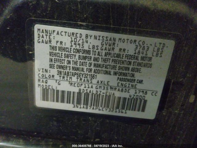 3N1AB7AP6EY321561 Nissan SENTRA SV