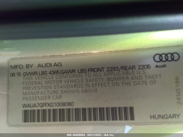WAUA7GFFXG1008080 Audi A3 1.8t Premium