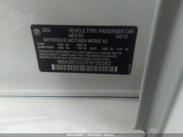 WBA3B1G57FNT05583 BMW 3 Series 320i