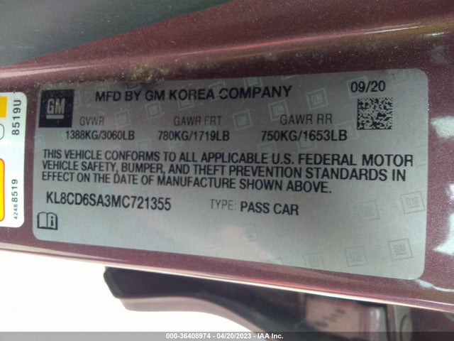 Chevrolet SPARK 1LT 2021 KL8CD6SA3MC721355 Image 10