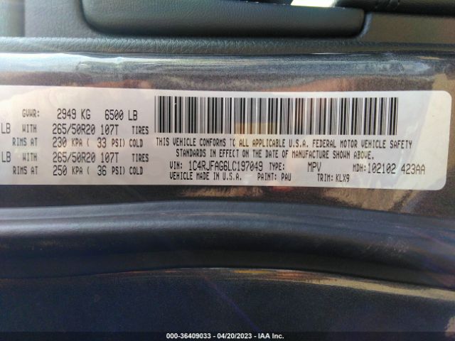 1C4RJFAG6LC197049 Jeep Grand Cherokee Altitude