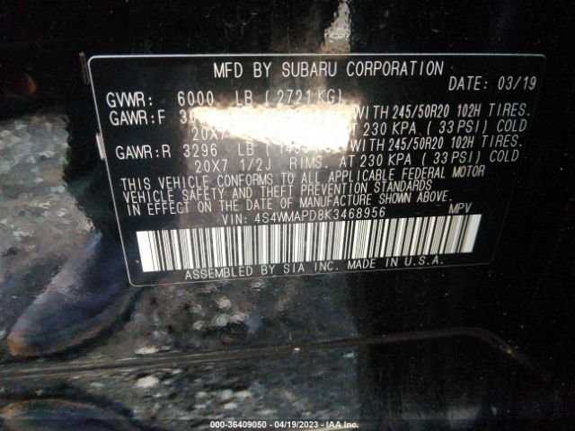 4S4WMAPD8K3468956 Subaru Ascent Limited