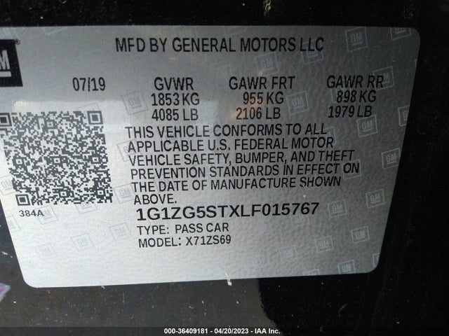 Chevrolet MALIBU RS 2020 1G1ZG5STXLF015767 Image 9