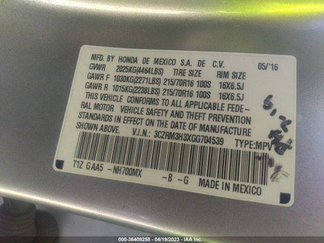 Honda CR-V LX 2016 3CZRM3H3XGG704539 Image 10
