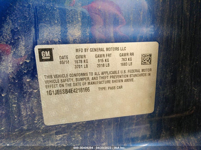 Chevrolet SONIC LTZ 2014 1G1JE6SB4E4218166 Image 10