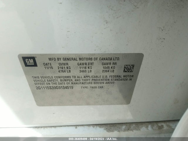 Chevrolet Impala 2lt 2016 2G1115S39G9134519 Image 9