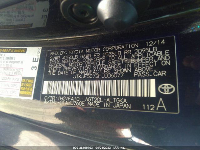 JTKJF5C72FJ006077 Scion TC