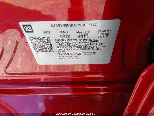 1G6DB5RK2P0120151 Cadillac Ct4 Premium Luxury
