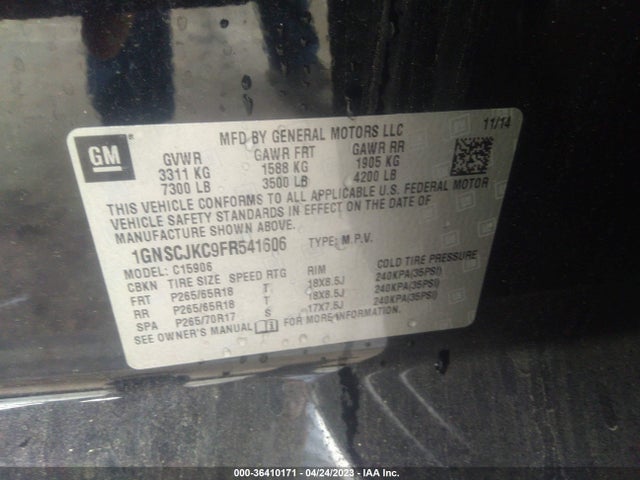 Chevrolet Suburban Lt 2015 1GNSCJKC9FR541606 Image 10