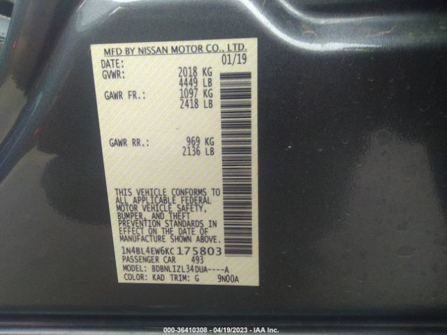 1N4BL4EW6KC175803 Nissan Altima 2.5 Sl