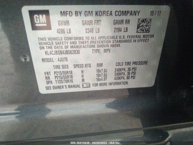 KL4CJBSB4JB562830 Buick Encore Preferred Ii