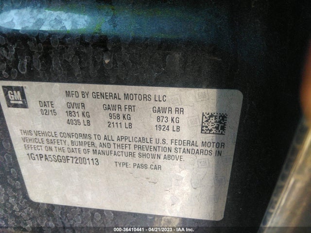 Chevrolet CRUZE LS 2015 1G1PA5SG9F7200113 Image 10